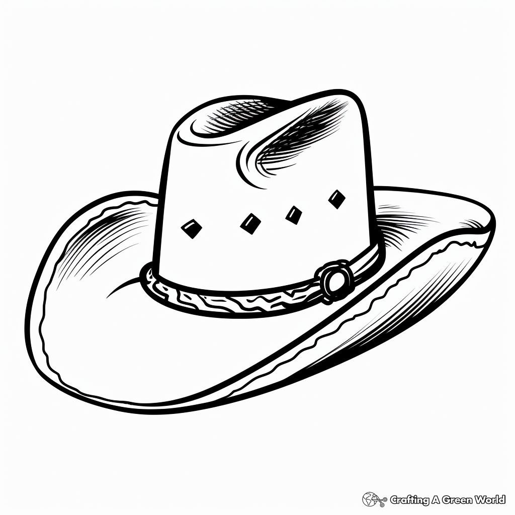 Kid-Friendly Cartoon Cowboy Hat Coloring Pages 1