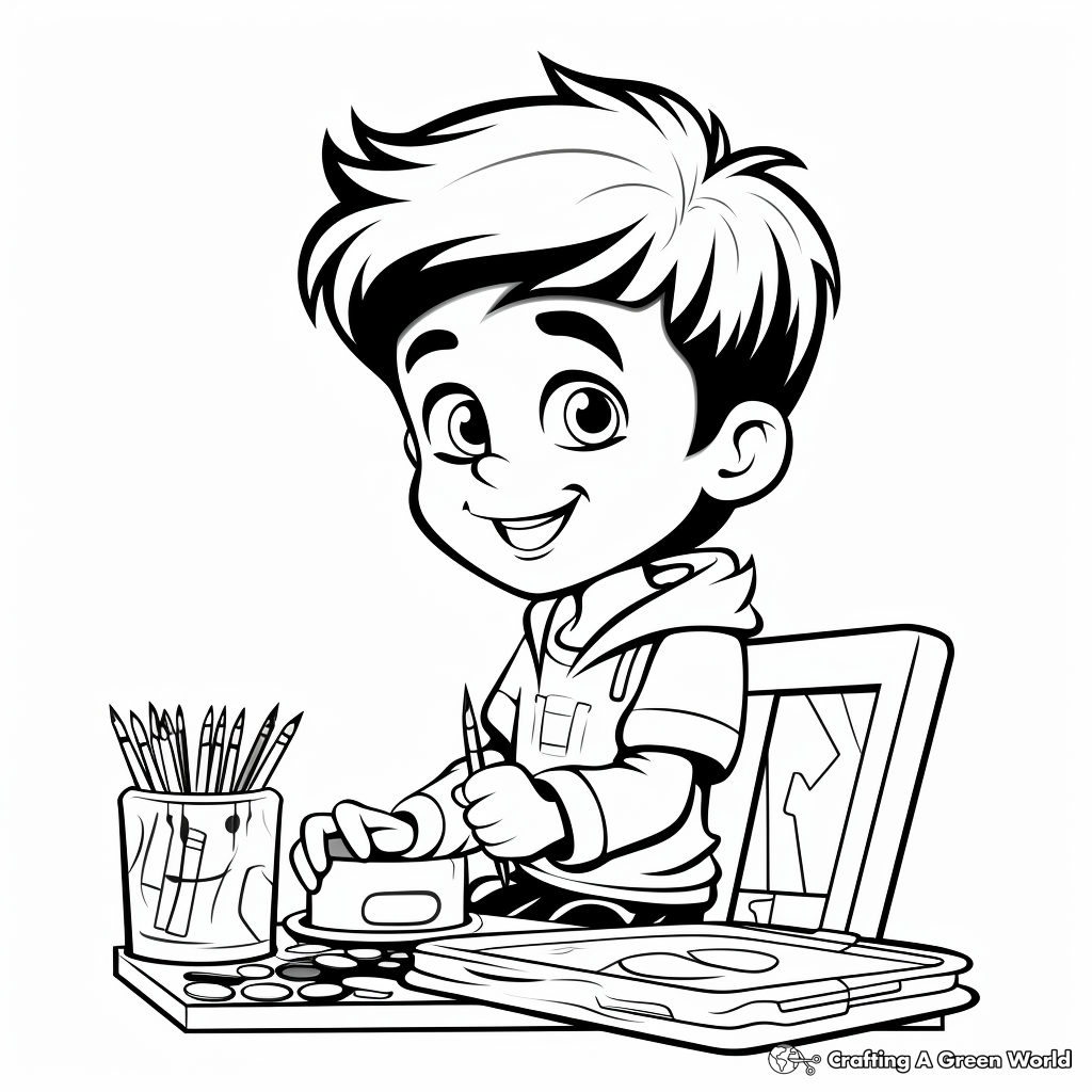 Kid-Friendly Cartoon Creation Coloring Pages 1
