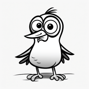 Kid-Friendly Cartoon Crow Coloring Pages 1
