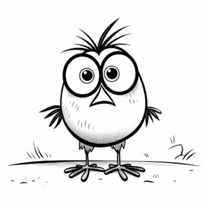 Kid-Friendly Cartoon Crow Coloring Pages 3