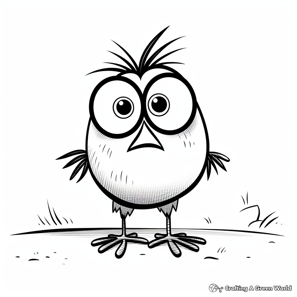 Kid-Friendly Cartoon Crow Coloring Pages 3