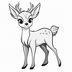 Kid-Friendly Cartoon Deer Antler Coloring Pages 1