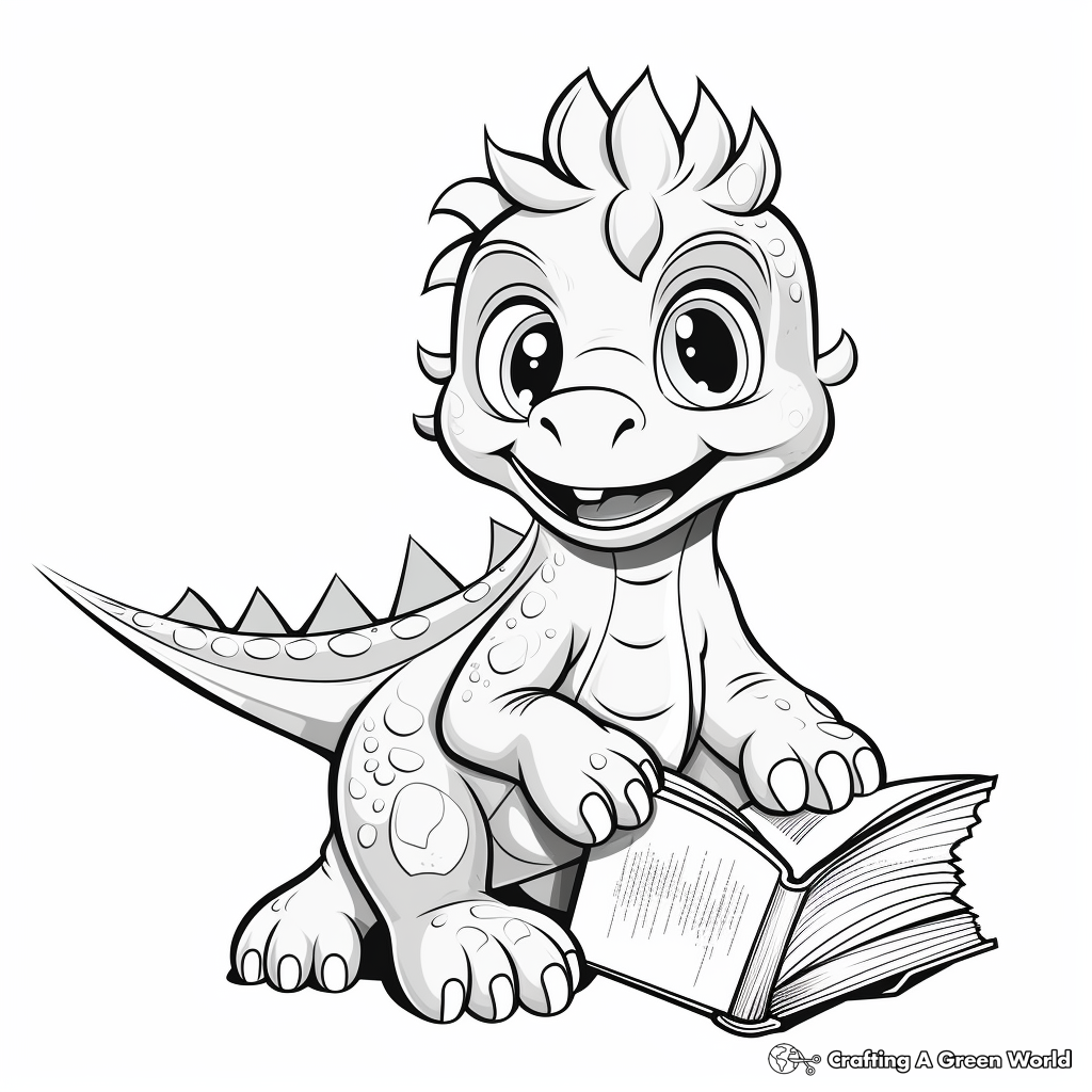 Kid-Friendly Cartoon Dinosaur Coloring Pages 1