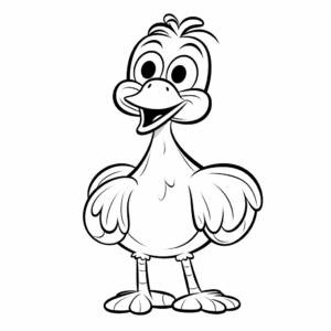Kid-Friendly Cartoon Dodo Bird Coloring Pages 3