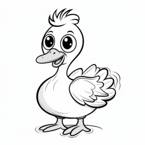 Kid-Friendly Cartoon Dodo Bird Coloring Pages 4