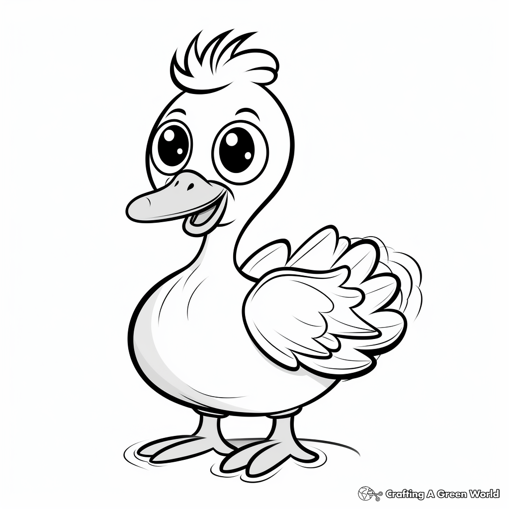 Kid-Friendly Cartoon Dodo Bird Coloring Pages 4
