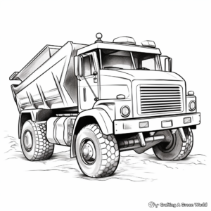 Kid-friendly Cartoon Dump Truck Coloring Pages 1