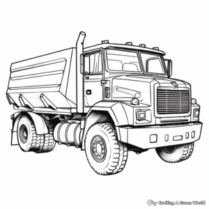 Kid-friendly Cartoon Dump Truck Coloring Pages 3