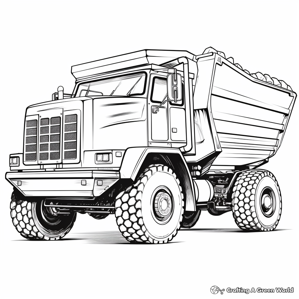 Kid-friendly Cartoon Dump Truck Coloring Pages 4