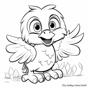 Kid-Friendly Cartoon Eagle Coloring Pages 1