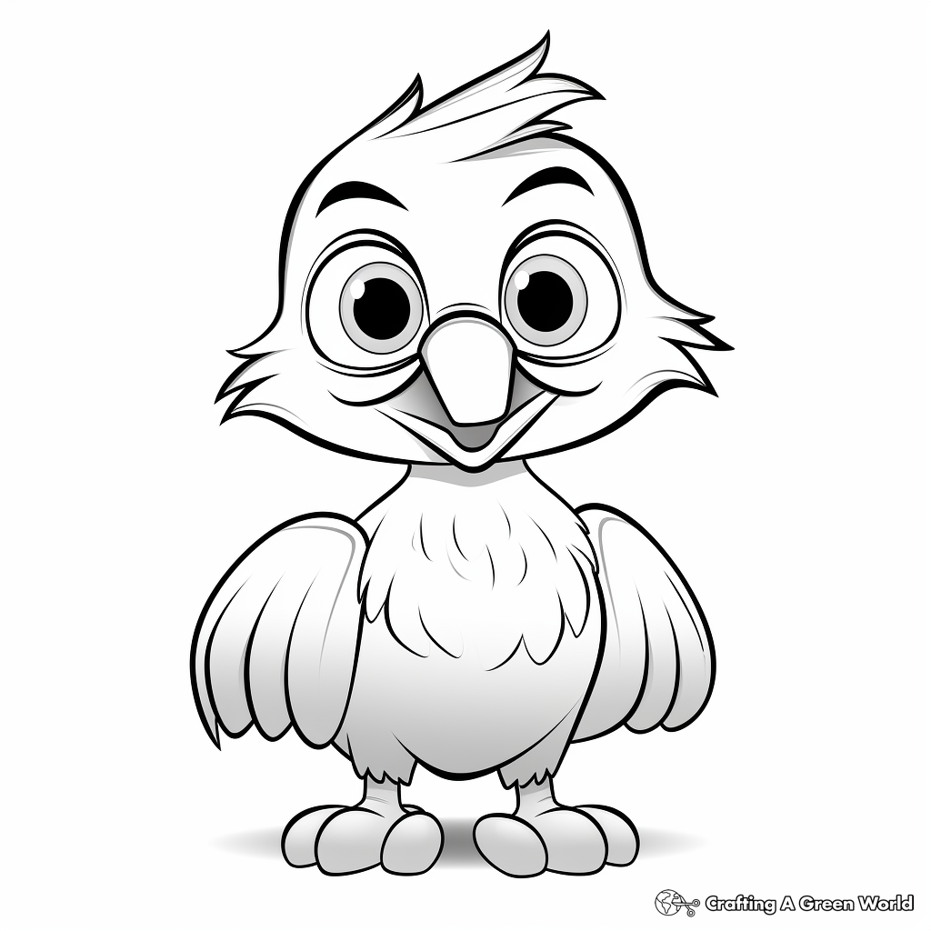 Kid-Friendly Cartoon Eagle Coloring Pages 2