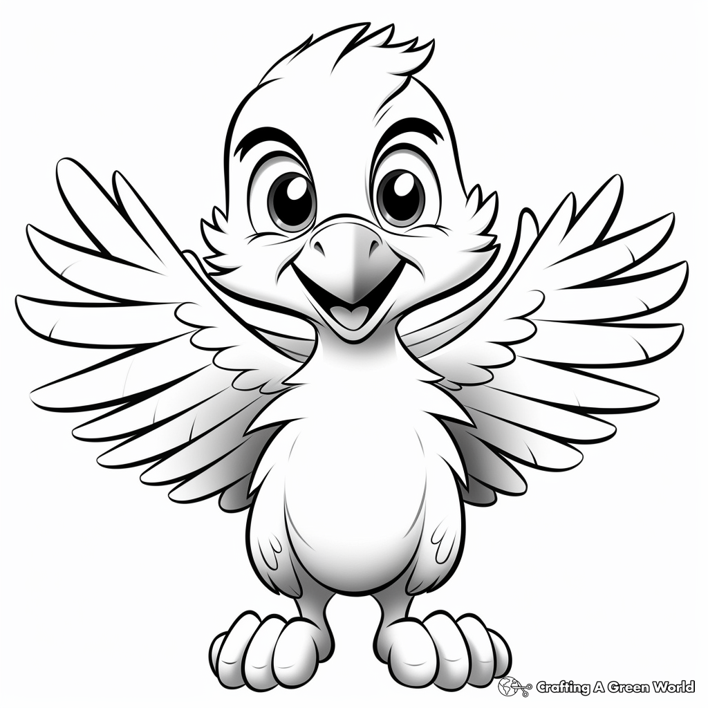 Kid-Friendly Cartoon Eagle Coloring Pages 3