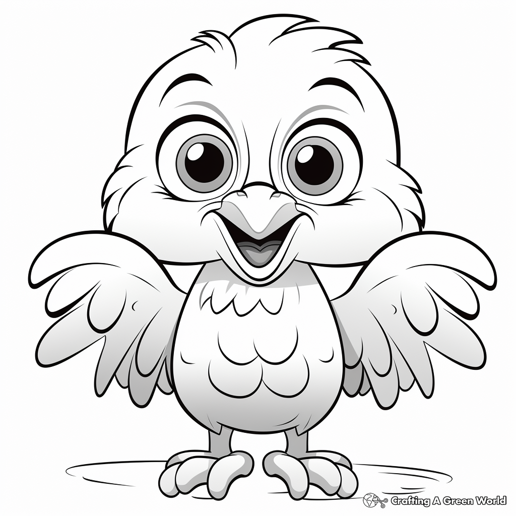 Kid-Friendly Cartoon Eagle Coloring Pages 4