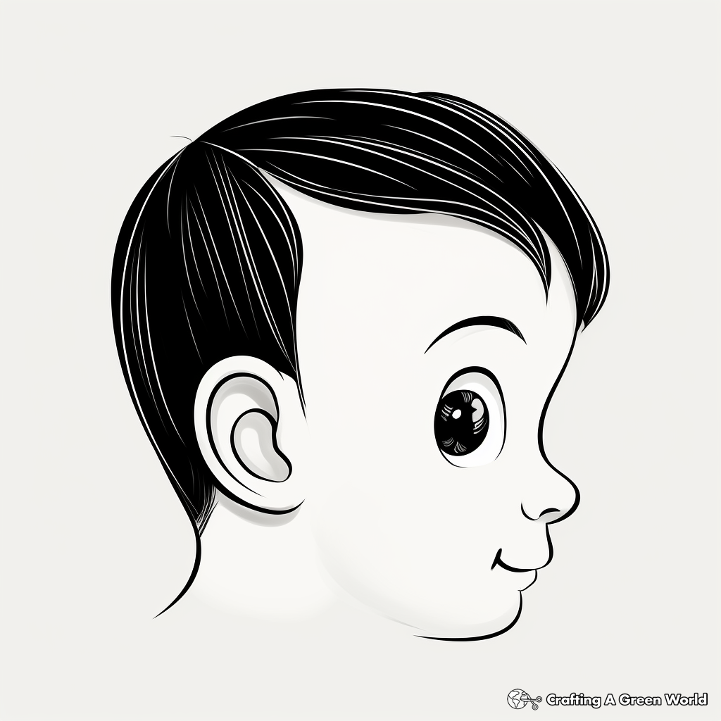 Kid-Friendly Cartoon Ear Coloring Pages 1