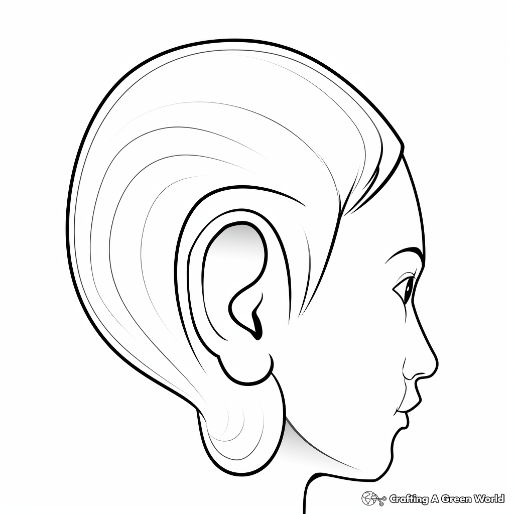 Kid-Friendly Cartoon Ear Coloring Pages 4