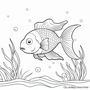 Kid-Friendly Cartoon Fish Aquarium Coloring Pages 1