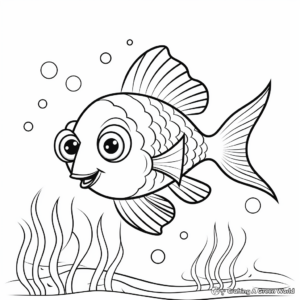 Kid-Friendly Cartoon Fish Aquarium Coloring Pages 3