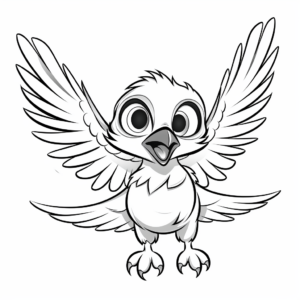 Kid-Friendly Cartoon Flying Eagle Coloring Pages 1
