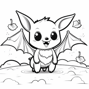 Kid-Friendly Cartoon Fruit Bat Coloring Pages 1