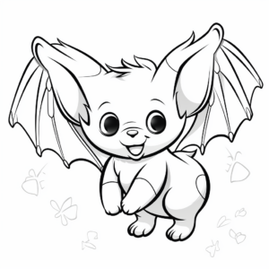 Kid-Friendly Cartoon Fruit Bat Coloring Pages 4