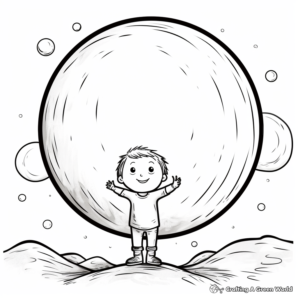 Kid-Friendly Cartoon Full Moon Coloring Pages 2