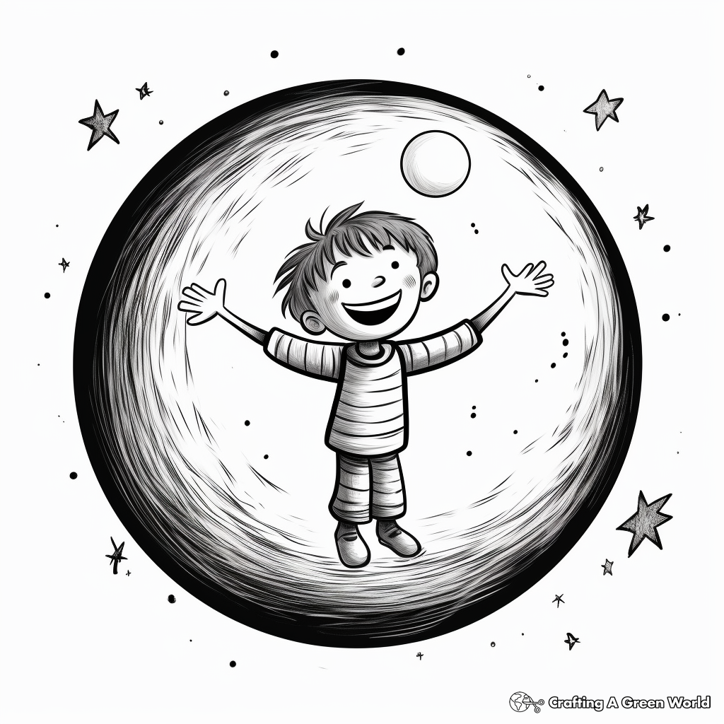 Kid-Friendly Cartoon Full Moon Coloring Pages 4