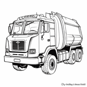 Kid-Friendly Cartoon Garbage Truck Coloring Sheets 2