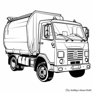 Kid-Friendly Cartoon Garbage Truck Coloring Sheets 4