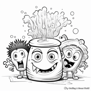 Kid-friendly Cartoon Germ Coloring Pages 3