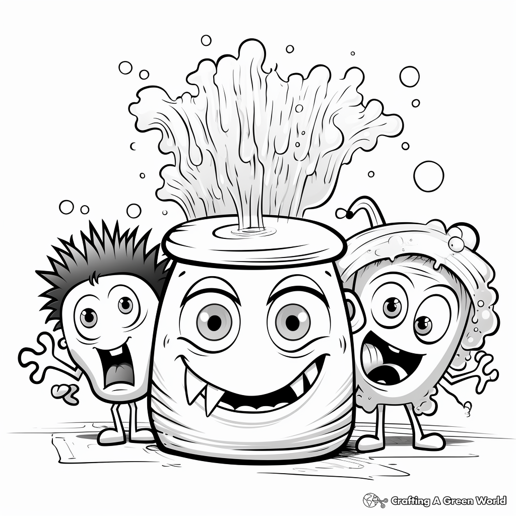 Kid-friendly Cartoon Germ Coloring Pages 3