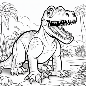 Kid-Friendly Cartoon Giganotosaurus Coloring Pages 2