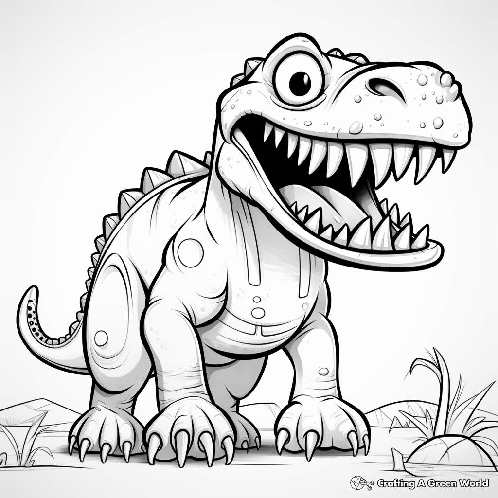 Kid-Friendly Cartoon Giganotosaurus Coloring Pages 3