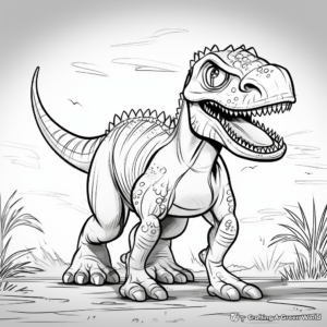 Kid-Friendly Cartoon Giganotosaurus Coloring Pages 4