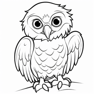Kid-Friendly Cartoon Golden Eagle Coloring Pages 1