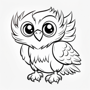 Kid-Friendly Cartoon Golden Eagle Coloring Pages 2