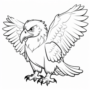 Kid-Friendly Cartoon Golden Eagle Coloring Pages 3