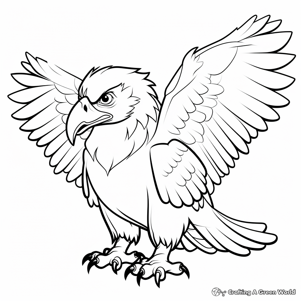 Kid-Friendly Cartoon Golden Eagle Coloring Pages 3