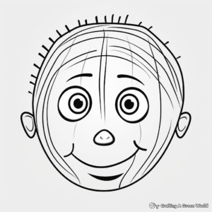 Kid-Friendly Cartoon Head Coloring Pages 1
