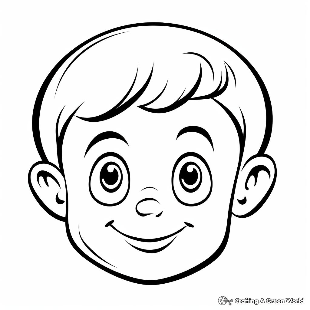 Kid-Friendly Cartoon Head Coloring Pages 4