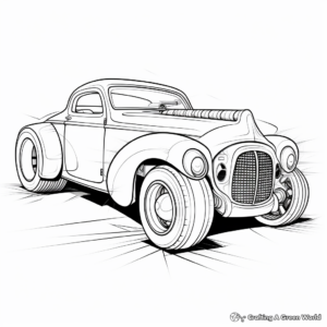 Kid-Friendly Cartoon Hot Rod Coloring Pages 1