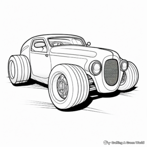 Kid-Friendly Cartoon Hot Rod Coloring Pages 2