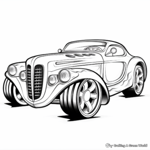 Kid-Friendly Cartoon Hot Rod Coloring Pages 3