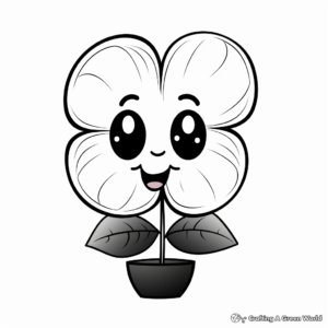 Kid-Friendly Cartoon Hydrangea Coloring Pages 2