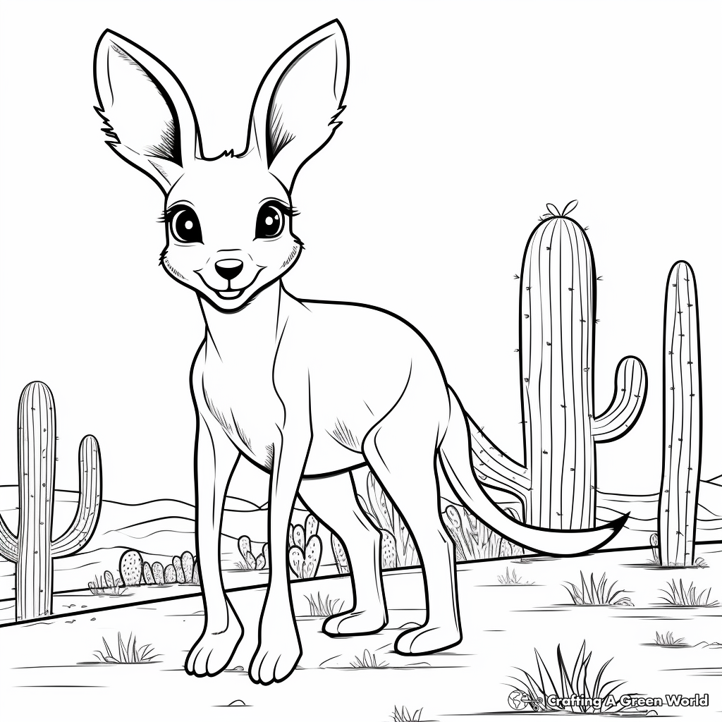 Kid-Friendly Cartoon Kangaroo Rat Coloring Pages 3