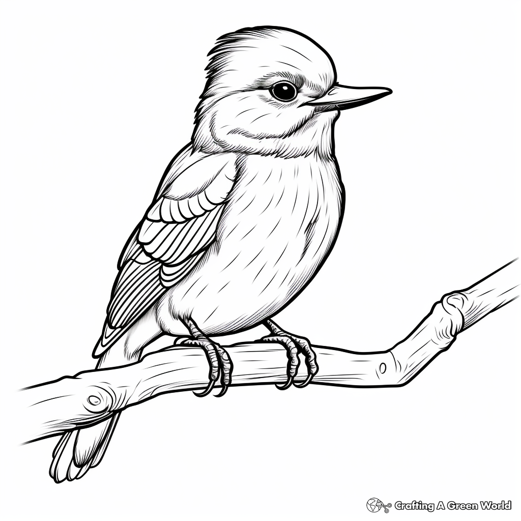 Kid-Friendly Cartoon Kingfisher Coloring Pages 2