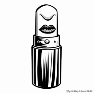 Kid-Friendly Cartoon Lipstick Coloring Pages 2