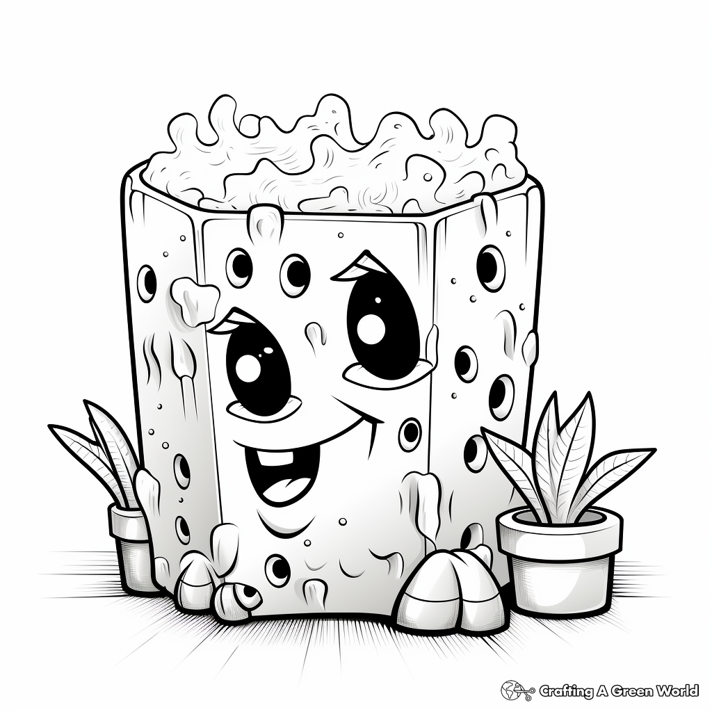 Kid-Friendly Cartoon Mac and Cheese Coloring Pages 4