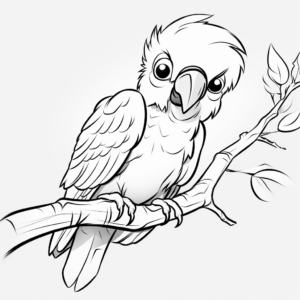 Kid-Friendly Cartoon Macaw Coloring Pages 3