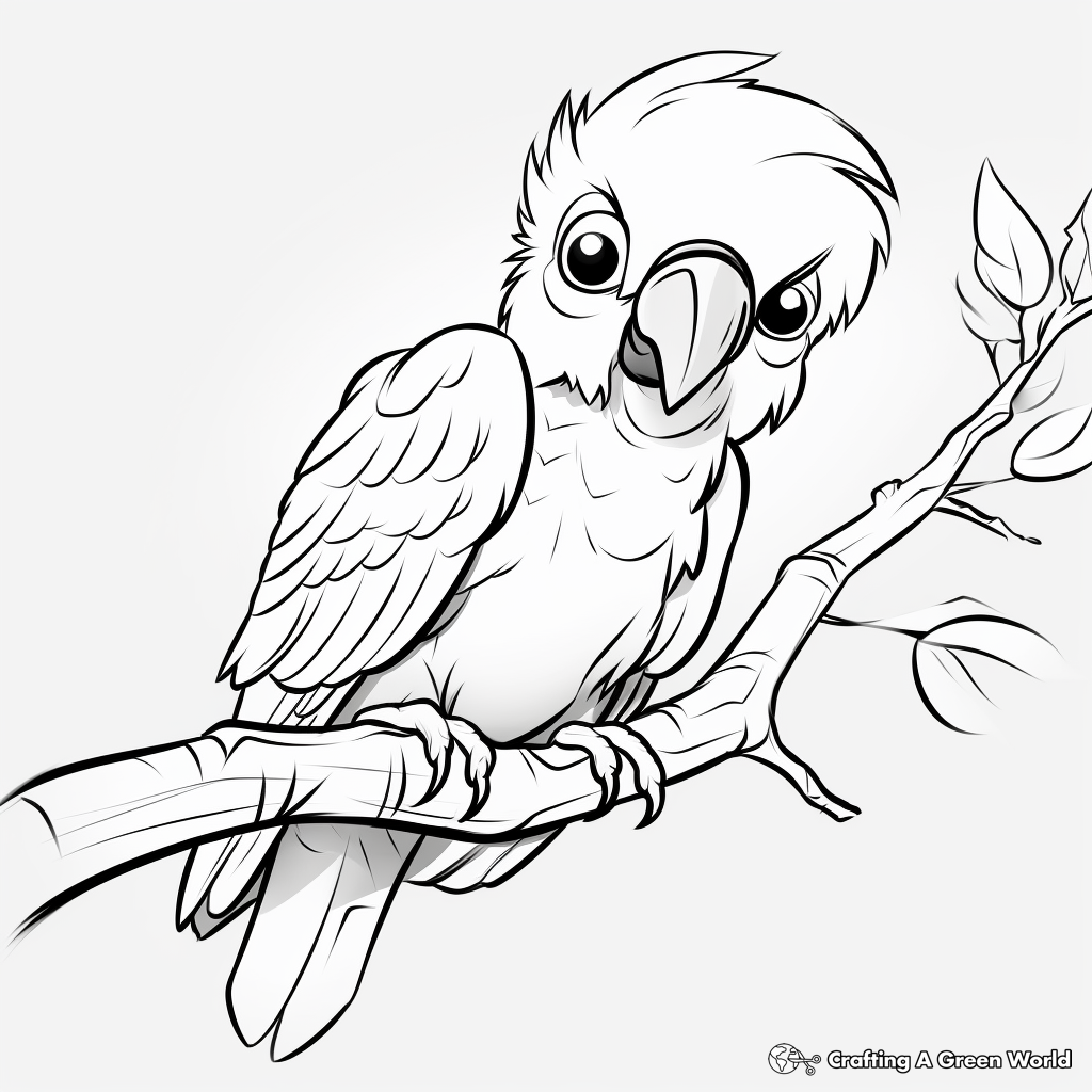 Kid-Friendly Cartoon Macaw Coloring Pages 3