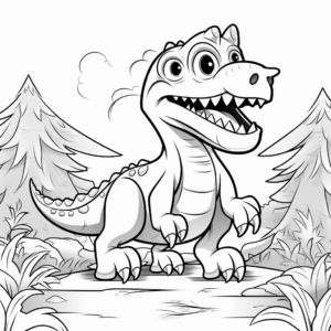 Kid-Friendly Cartoon Megalosaurus Coloring Pages 1